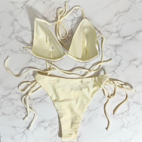 Boutique Diamanté Rhinestone Handmade Embellished Bikini SZ L $249 - Picture 13 of 14